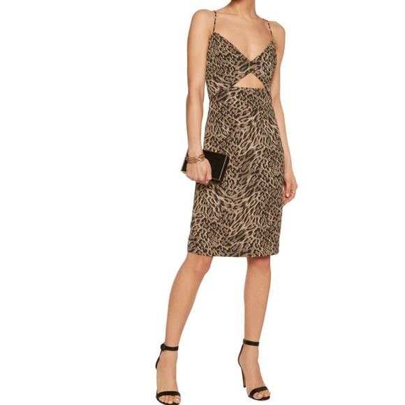 michelle mason leopard dress